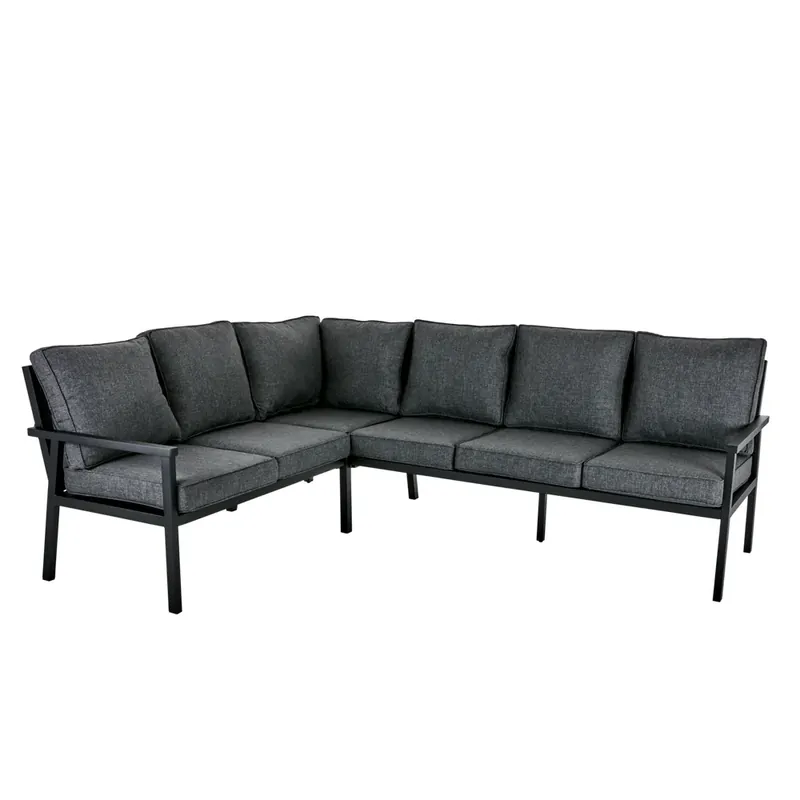 Billig Rana hörnsoffa hög 252x195 cm svart